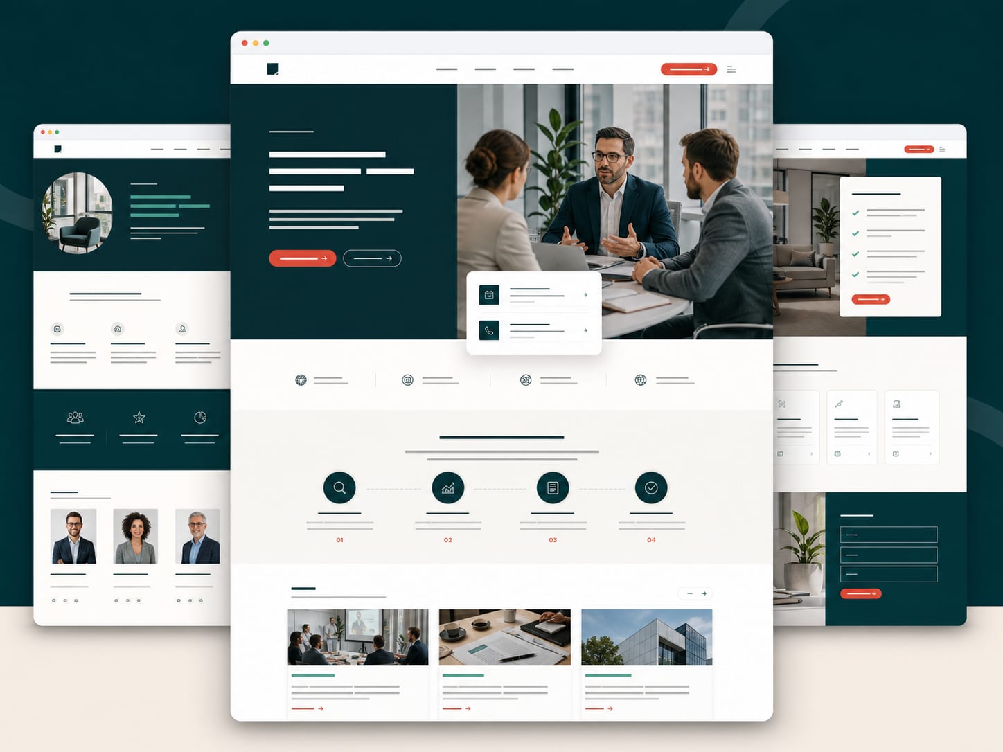 Service business website mockup