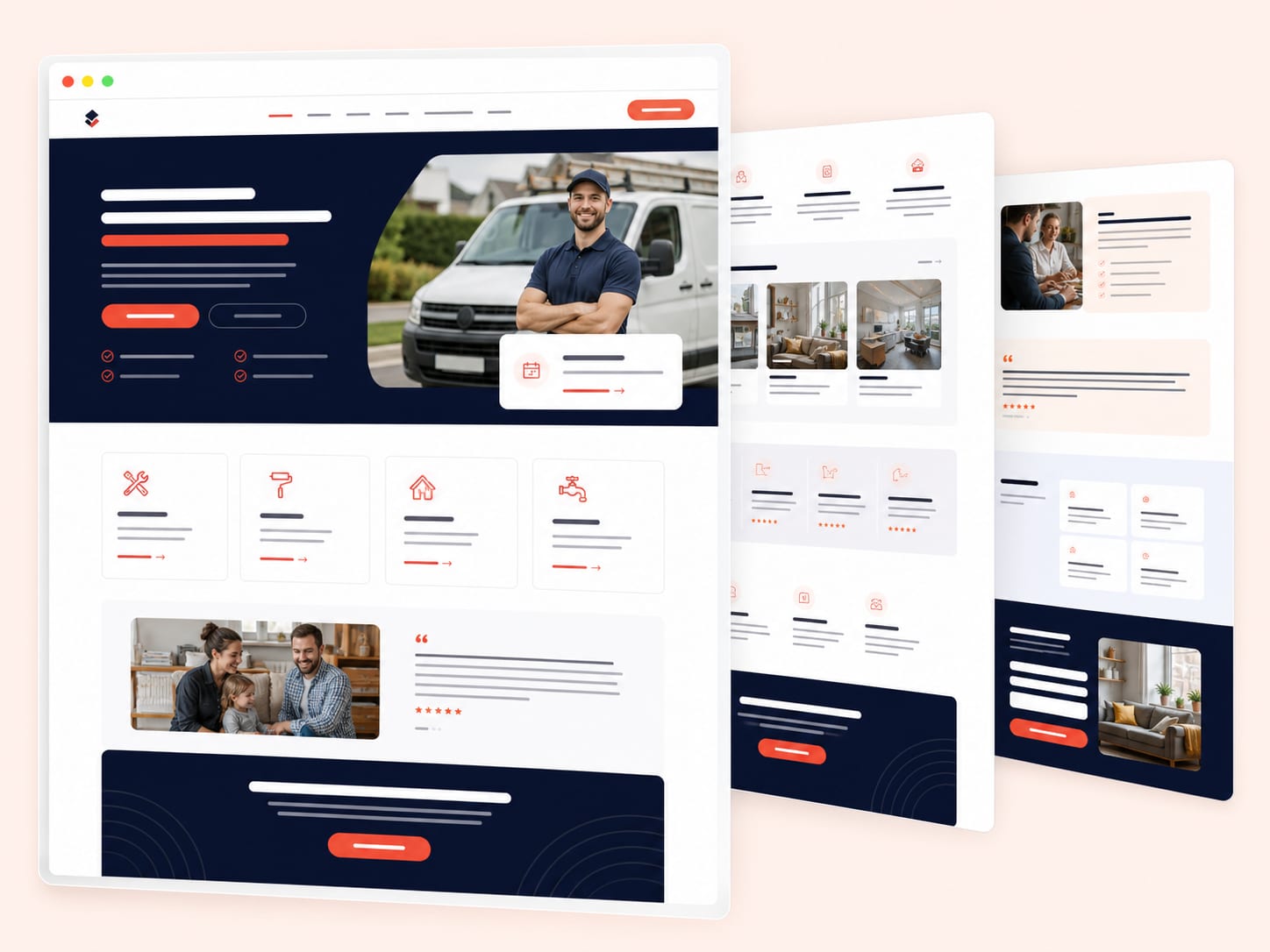 Custom website build mockup